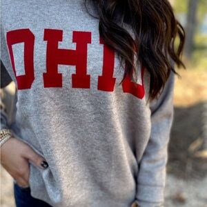 Luxe Red OHiO Women's Sweater